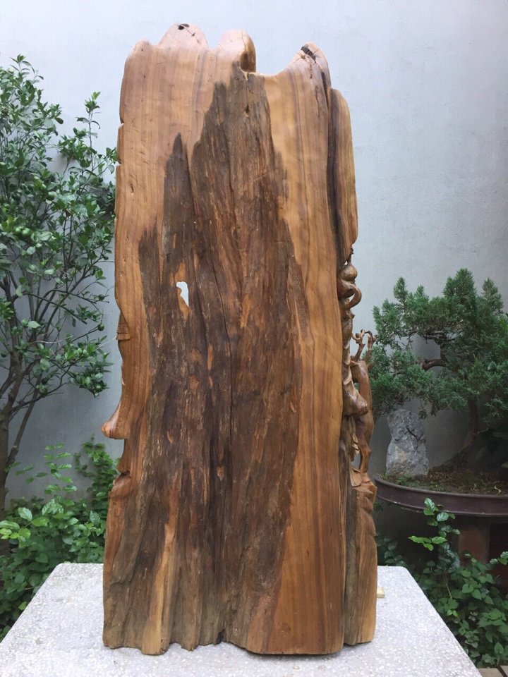 Tượng Di Lặc gỗ ngọc am 70x35x17cm