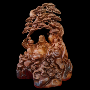Tượng Phật Di Lặc Tam Phúc Gỗ Ngọc Am 80x62x31