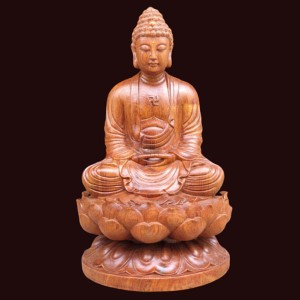 Tượng Phật A di Đà Gỗ Hương Đá 50x25x25cm