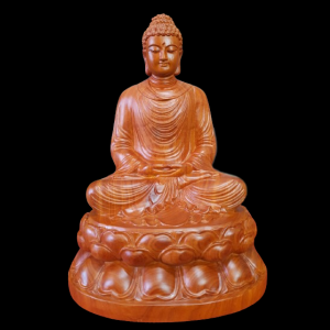 Tượng Phật Thích Ca Mâu Ni Gỗ Hương Đá 40x29x24cm 