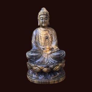 Tượng Phật Thích Ca gỗ mun hoa 50x25x25cm