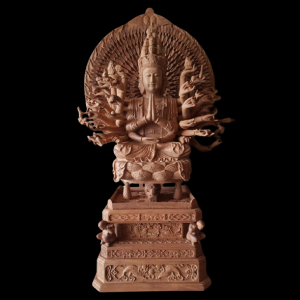 Tượng Phật Thiên Thủ Thiên Nhãn Gỗ Bách Xanh 108x60x45cm 