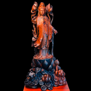 Tượng Phật Quan Âm Bồ Tát Gỗ Trắc Gia Lai 86x45x33cm 