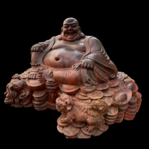Tượng Phật Di Lặc Lối Cổ Gỗ Trắc 33x53x40cm (Nghệ Nhân chế tác) 